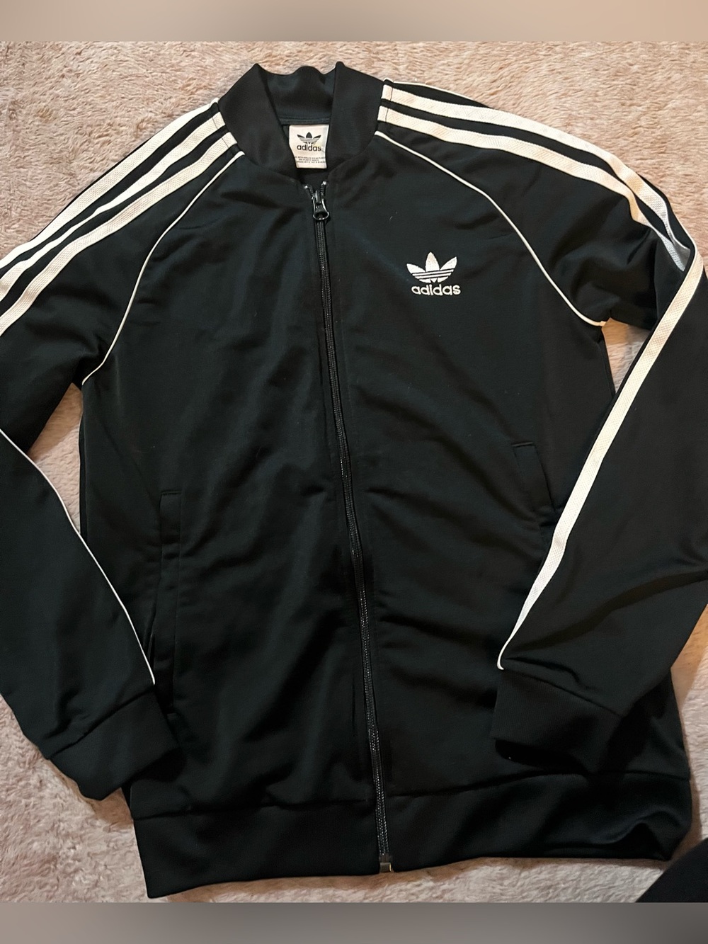 adidas Black and White Trefoil Track Jacket